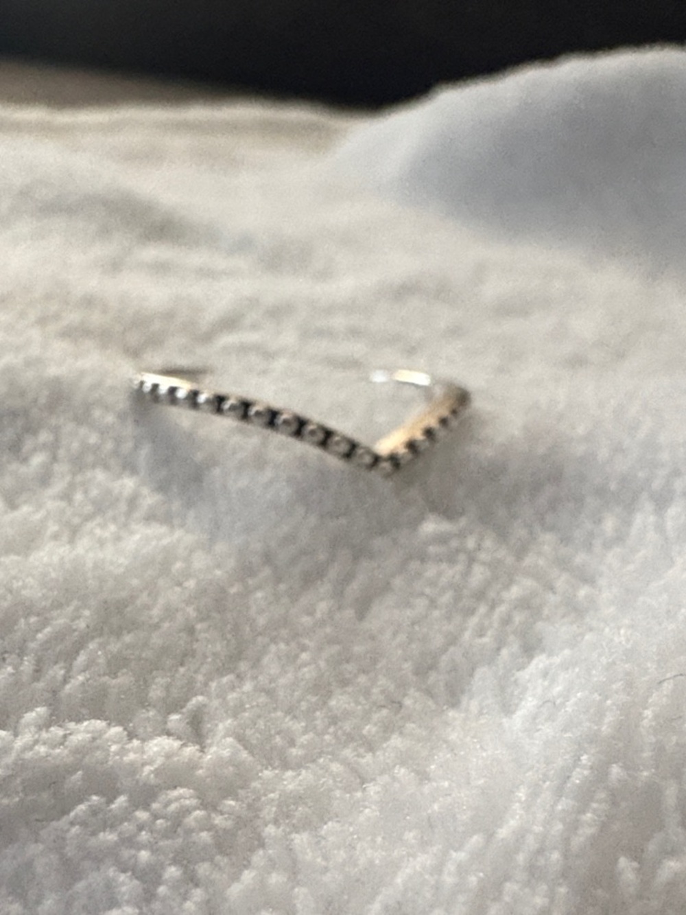 Pandora Beaded Wishbone Stacking Ring